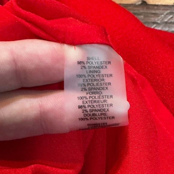 Karl Lagerfeld Paris Ruffle Cuff Sheath Dress Red Women’s Size 10 - Picture 8 of 10